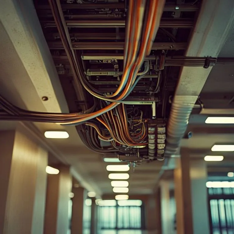 Network switches and cabling mounted in a rack